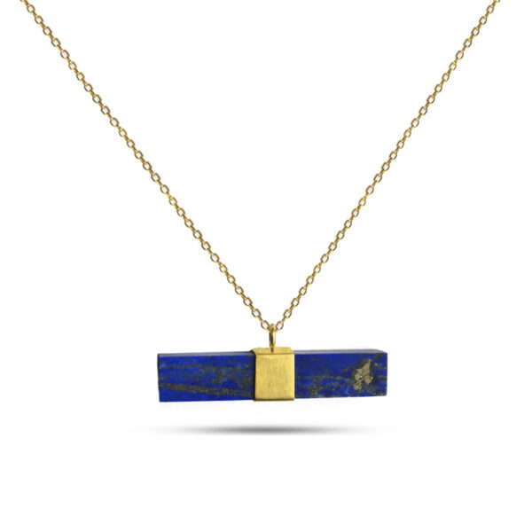 lapis lazuli gold plated silver necklace plus chain