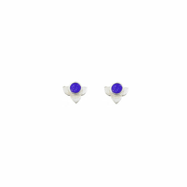 handmade silver lapis lazuli stud earrings