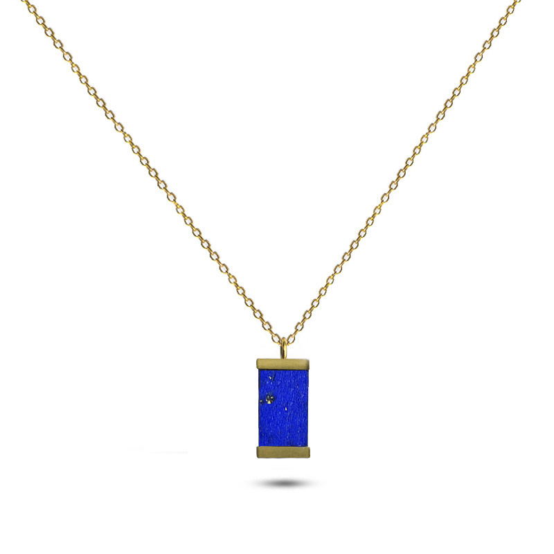 lapis lazuli gold plated necklace
