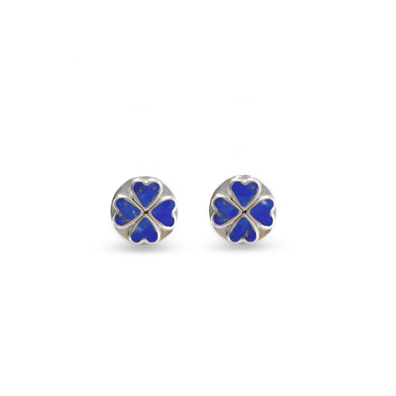 lapis lazuli round stud earrings