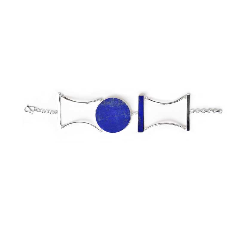 silver lapis lazuli handmade bracelet