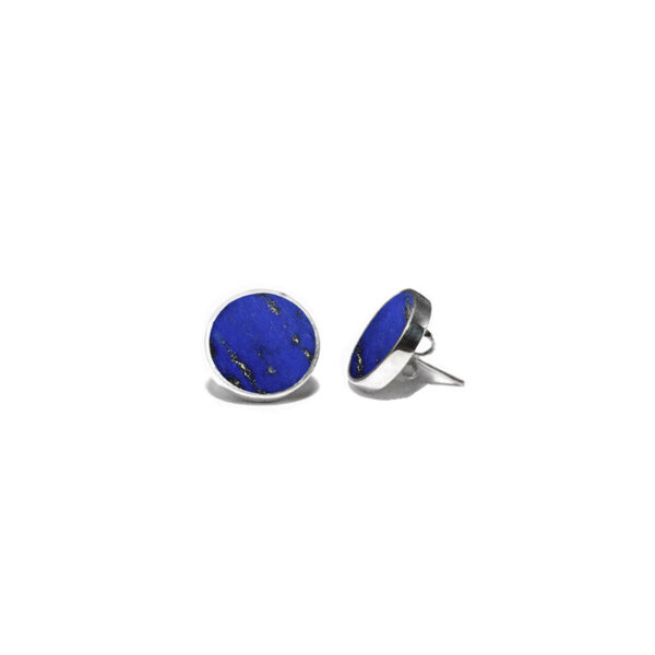 lapis lazuli round stud earrings