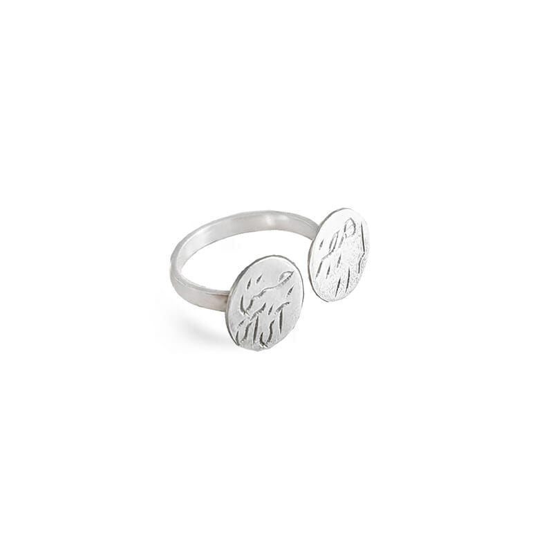 double coin handmade silver ring