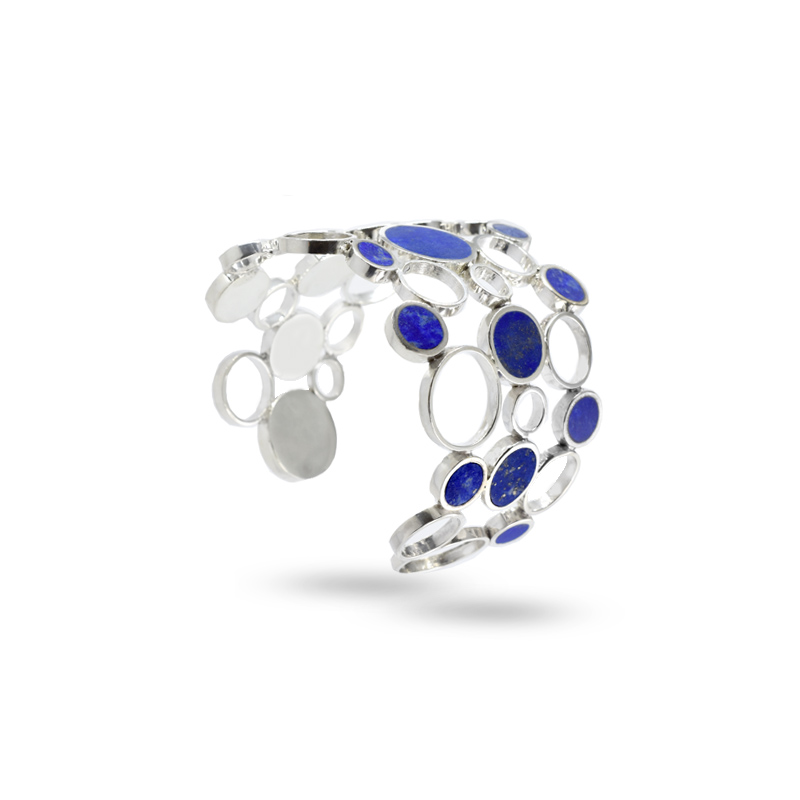 silver lapis lazuli cuff