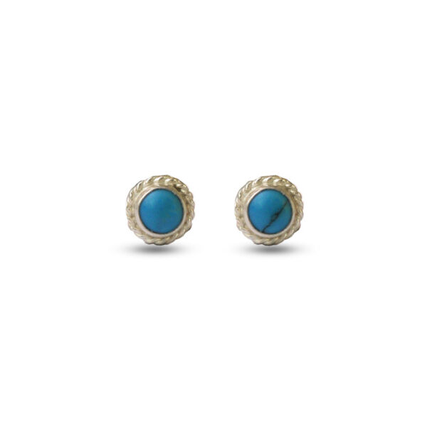 silver turquoise stud earrings