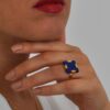 lapiz lazuli gold plated ring