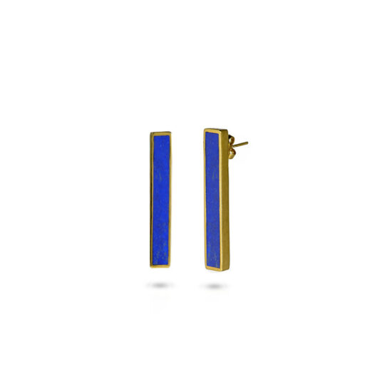 gold plated silver lapis lazuli earrings