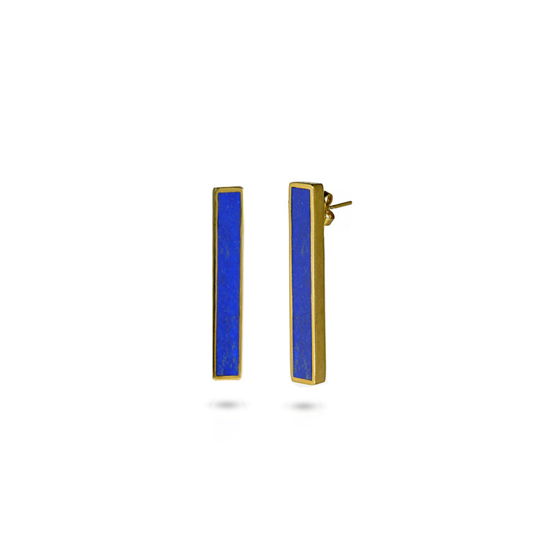 gold plated silver lapis lazuli earrings