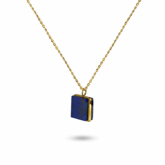 gold plated silver lapis lazuli pendant