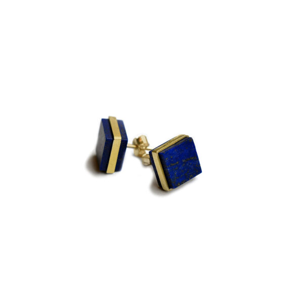 lapis lazuli vermeil studs