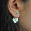 silver turquoise earjackets