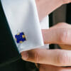 gold plated lapis lazuli silver cufflinks