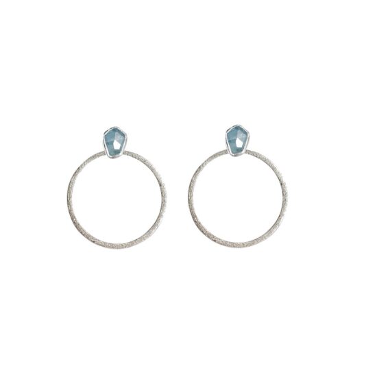 handmade earjackets sterling silver aquamarine