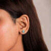 handmade gold aquamarine stud earrings
