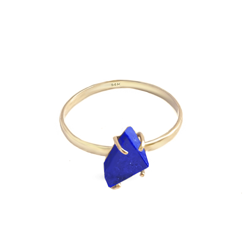 lapis lazuli solid gold ring handmade