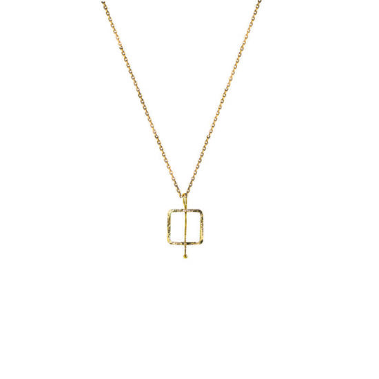 gold plated silver square necklace