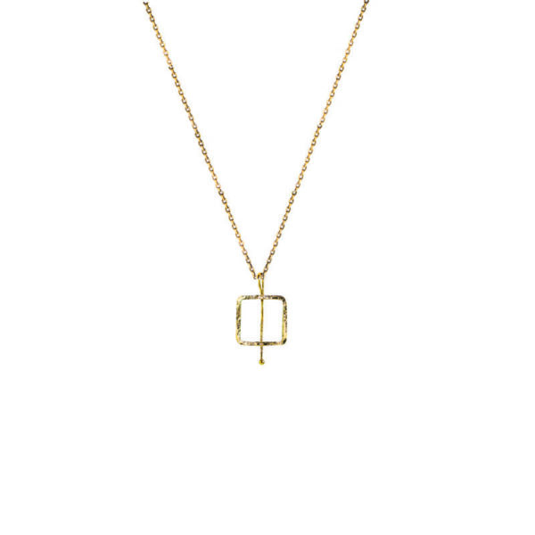gold plated silver square necklace