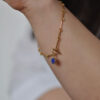 handmade chain bracelet lapis lazuli with charm