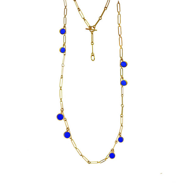 chain charm necklace lapis lazuli
