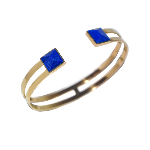 lapis lazuli gold plated handmade cuff